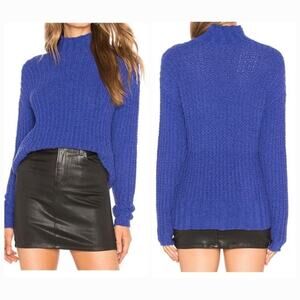 Tularosa Merle Sweater in Marble Blue Women’s Small Cotton Blend Soft Mock Neck